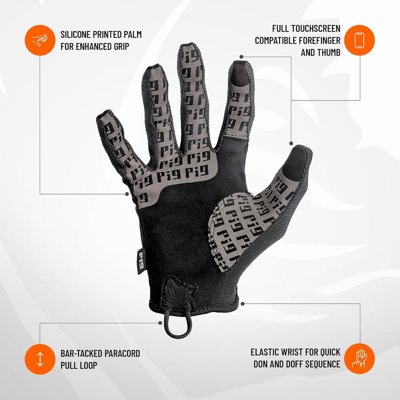 PIG Delta Utility Tactical Gloves, Touchscreen Compatible, High Dexterity, for Shooting, 1 Pair - Image 3